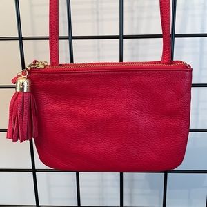 Talbots Crossbody Bag Red Leather - Red